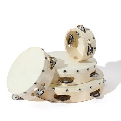 4/6/7/8/10inch Tambourine Wooden Single Row Tambourine Hand Tambourine  Musical Instruments