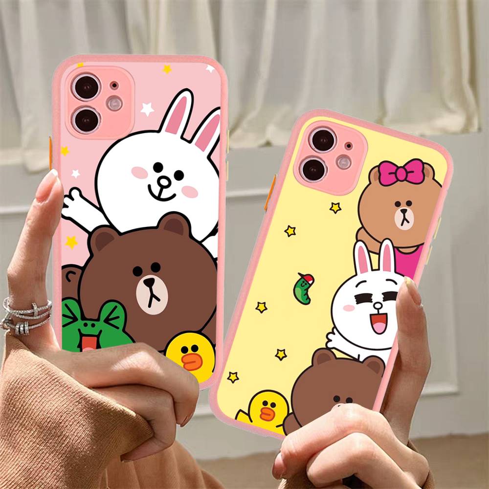 Cartoon Cute C-Cony B-Brown Phone Case For IPhone 11 12 13 14 15 16 Pro Plus X XS MAX Matte Bumper Shockproof Cover
