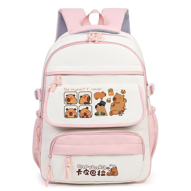 Capybara Kids Backpack With Cartoon Pattern And Lightweight Oxford Fabric For School Use