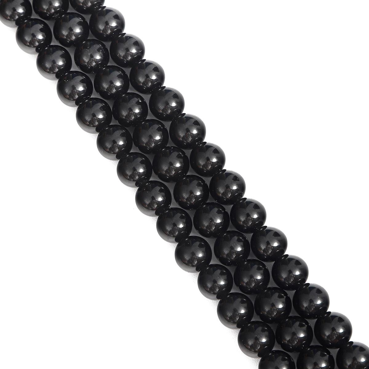 

32-62 шт. Круглі намистини з натурального каменю з чорного обсидіану для виготовлення ювелірних виробів. Намисто-браслет своїми руками 8mm 48pcs чорний