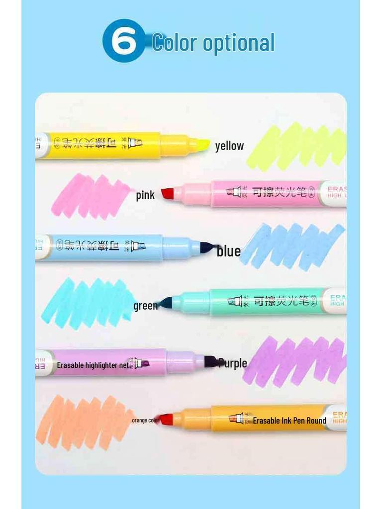 Dual-Ended Erasable Multicolor Highlighter for Students