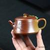 140ml Yixing Lila Ton Teekanne Chinesische Haushalts-Teekanne Handgefertigter Bambusblattmuster Kessel Traditionelle Zisha Teegeschirr