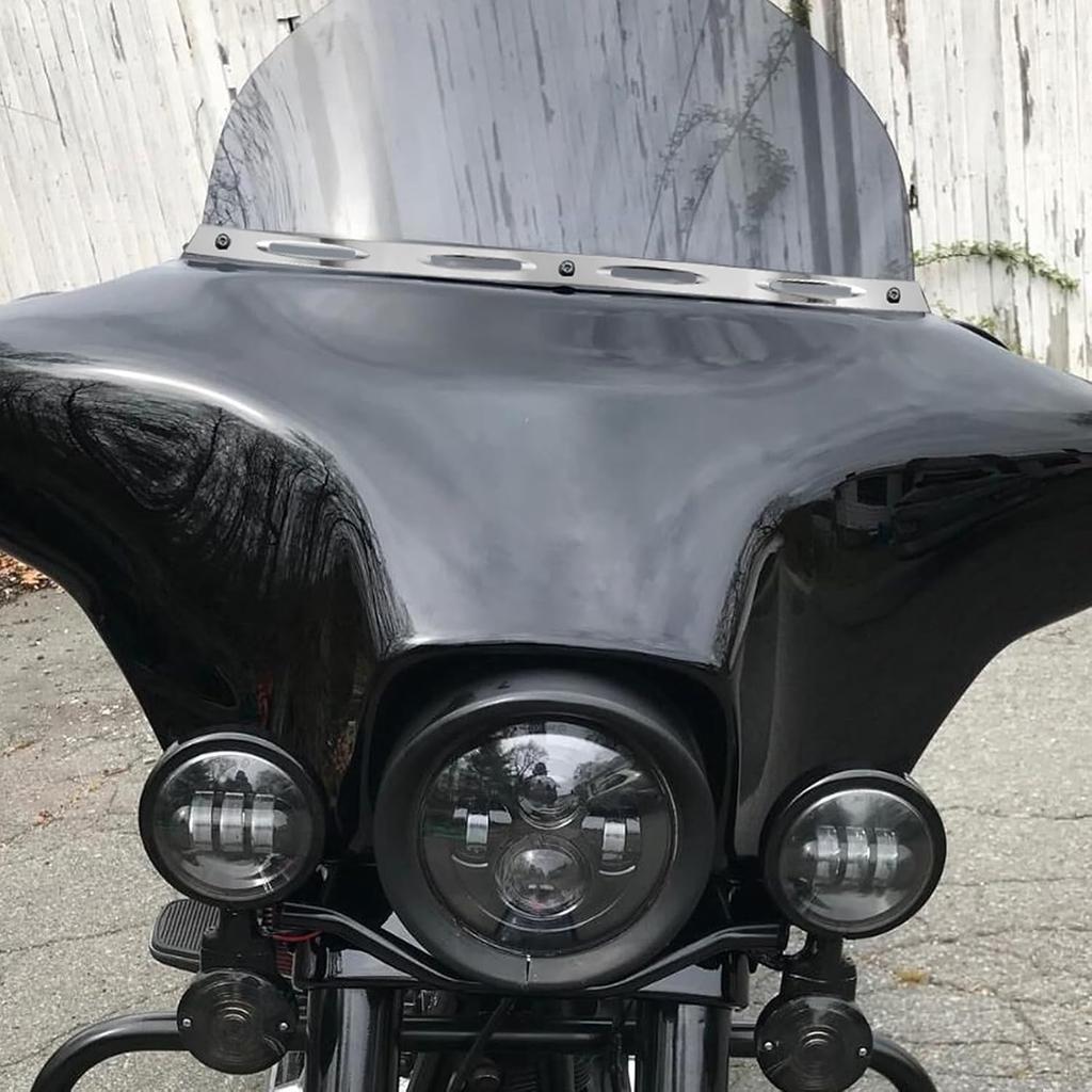 HDBUBALUS Motorcycle Windshield Trim Chrome Windscreen Trim Fit for Harley Touring Electra Street Glide Ultra Limited Tri Glide 1996-2013