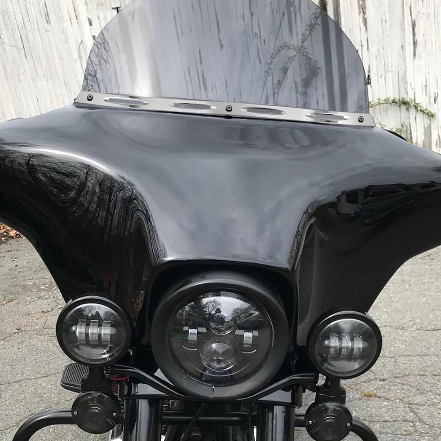 

HDBUBALUS Хромированная отделка ветрового стекла мотоцикла Подходит для Harley Touring Electra Street Glide Ultra Limited Tri Glide 1996-2013