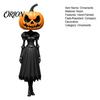 Unique Fall Party Decorations Halloween Pumpkin Lady Resin Figurine, Witch Girl Statue with Head, Vintage Style Statues Hand-Painted Desktop Tabletop