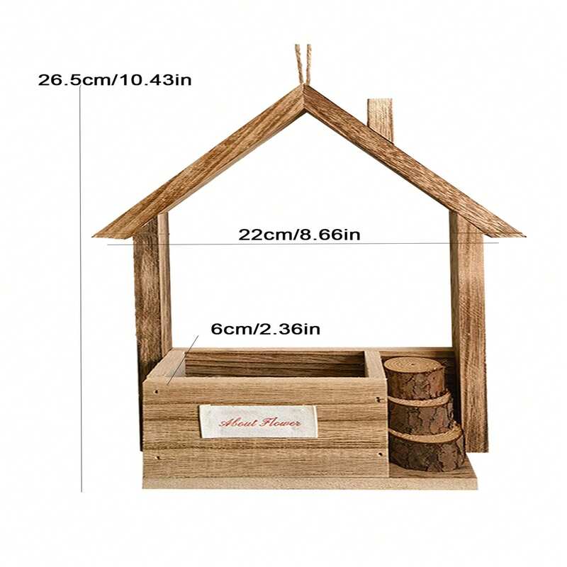 

2024 Новый деревянный дом, скворечник, кормушка для птиц, гнездо для птиц, имитация времени, когда птица находится в естественной экологической среде светло-серый