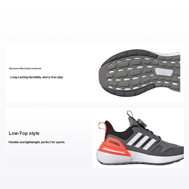 adidas Rapidasport Boa Low Top Running Shoes Kids Sneakers Gray Orange HP2765