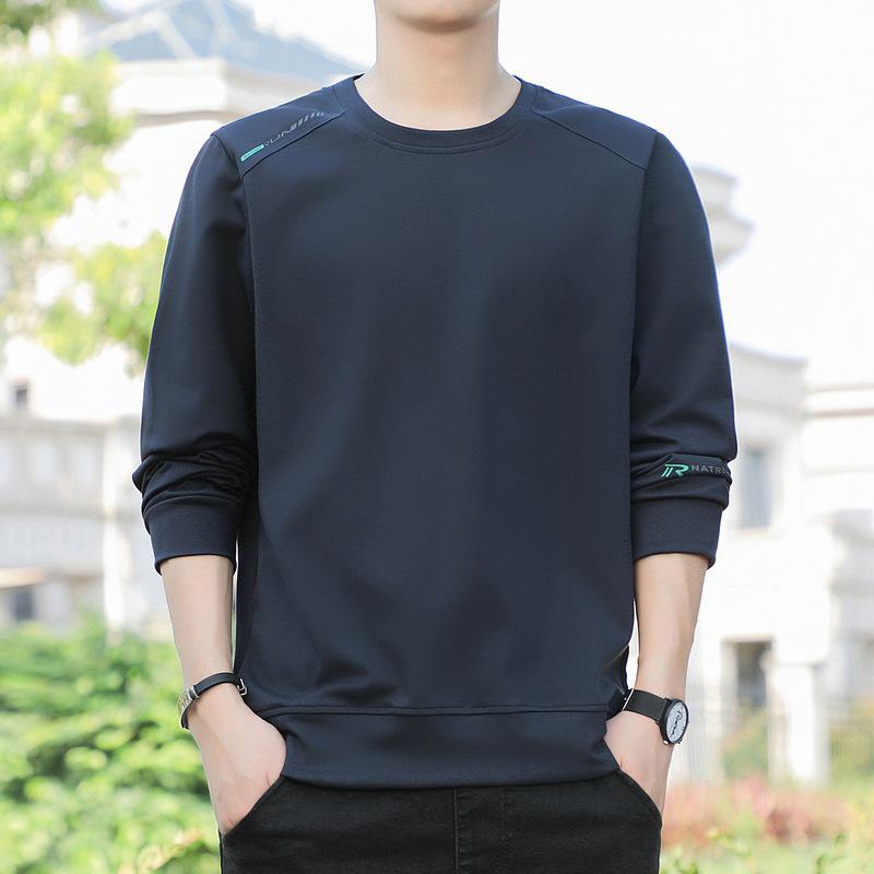 2024 Men's Oversized Round Neck Sweatshirt - Long Sleeve Pullover for Spring and Autumn