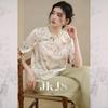 Camicetta JK&JS Bamboo Verde Sussurro Stile Cinese Nuovo
