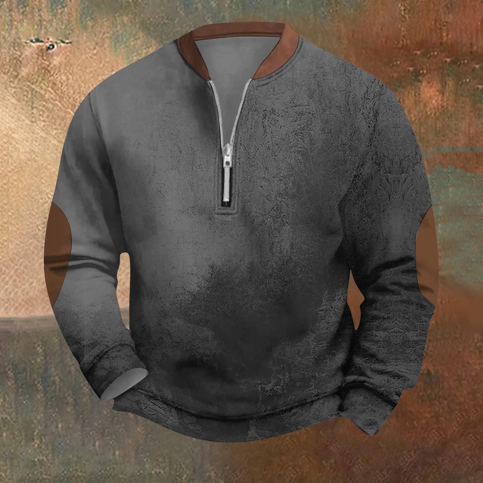 

Мужская ретро повседневная толстовка на молнии модный принтованный спортивный пуловер XL