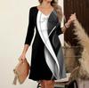 Women's  Casual Loose Comfortable Print V-Neck 3/4 Sleeve Dress