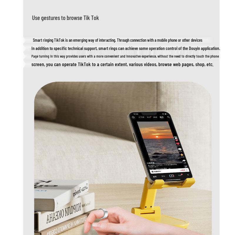 Titanium Alloy Smart Ring SR05: Heart Rate Monitor, Video Player, Unisex, Black Tech, Waterproof, Bluetooth Wearable