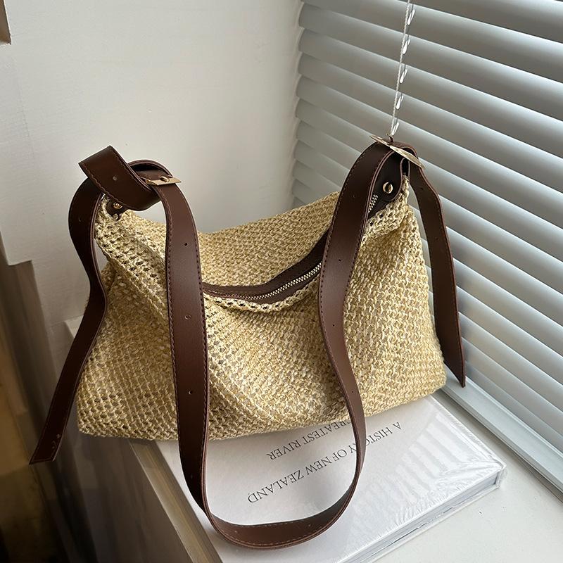 Large Capacity Woven Bag for Women Summer Fashion Crossbody Bag for Women Ins College Students Commuting Toy Bag