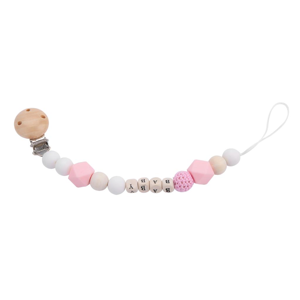 Silicone Pacifier Clip Bead Pacifier Holder Chain for Girls Boys Teether Toys