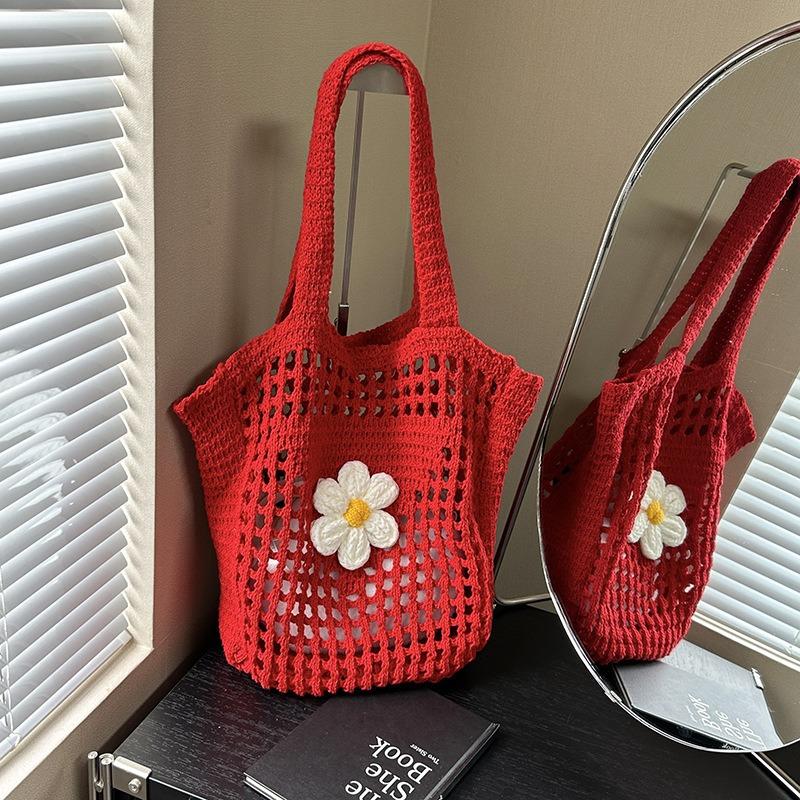 Summer woven bag women's new shoulder bag large capacity tote bag beach vacation straw bag