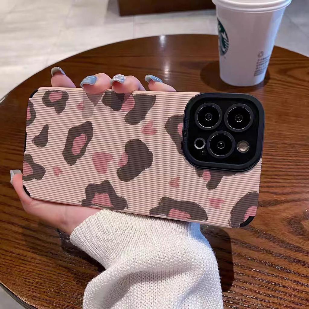 Fashion Love Leopard Silikon Handyhülle für iPhone 13 14 Max 15 Plus 11 12 Mini SE 7 8 X XS XR Leder Stoßfeste Vollabdeckung
