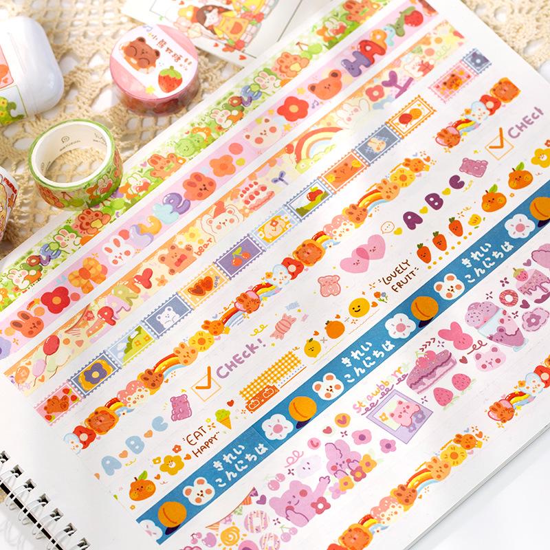1pcs Washi Tapes DIY Japanese Paper Colorful Fairy Tale Town Masking Tape Decorative Adhesive Tapes Scrapbooking Stickers