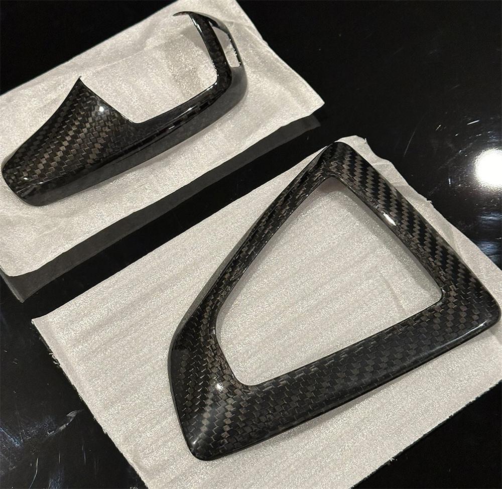 Real Carbon Fiber Gear Shift Knob and Base Trim Cover Set For BMW 2 3 4 Series