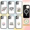 Cute Music Cat Phone Case For iPhone17,16,15,14,13,12,11 Plus,Pro Magnetic with Magsafe Wireless Charging