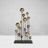 Metal Handicrafts Golden Balloon Geometric Abstract Sculpture Golden Ball Decorative Figurines Home Decoration Accessories