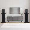 Minimalist Square Modern Living Room Speaker Stand, Set of 2, Display Stand, Black,