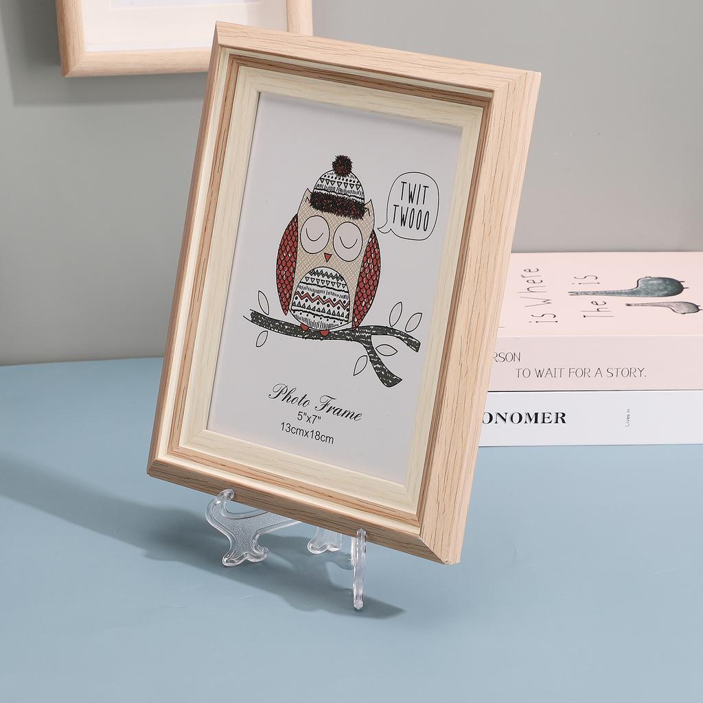 Clear Acrylic Photo Frame Stand Foldable Display Holder for 5 Inch Pictures