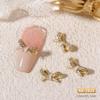 3D Bows Nail Art Charms Rhinestones Bows Charms Pearl Bowknot Nail Accessory 3D Alloy Nail Art Decoration for Women Girl
