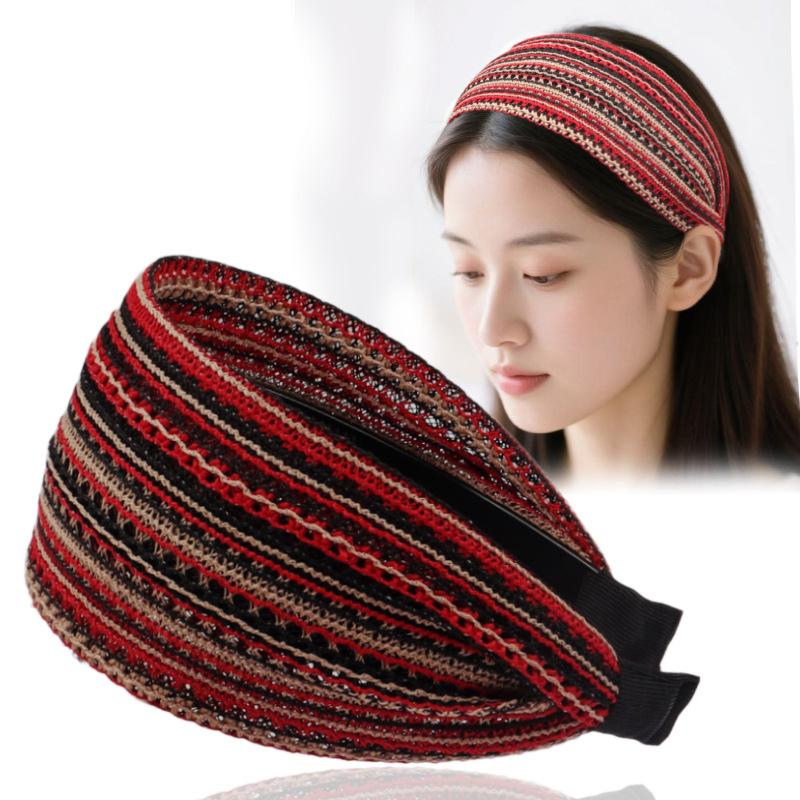 Wide Edge Hairband Hair Clip Ethnic Style Hair Accessory Toothed Anti-Slip Versatile For Covering Gray Hair And Frizz For Women