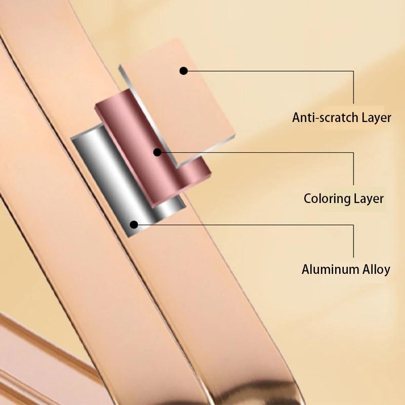 5/10 PEZZI Appendiabiti in Metallo Premium, Appendiabiti di Lusso con Spalla Larga 2,2 cm per Armadio, Porta Abiti in Lega di Alluminio Dorato per Maglione