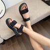 Real soft leather French fairy wind soft-soled sandals female 2025 new foreign style heightening versatile non-slip Roman shoes