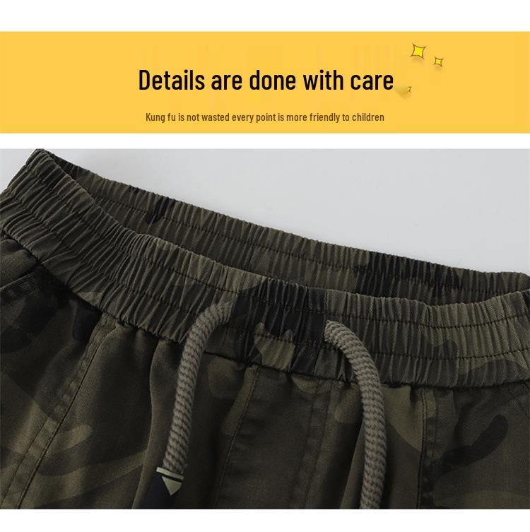 Boys' Camouflage Cargo Pants - Spring/Autumn 2025 Casual Trend