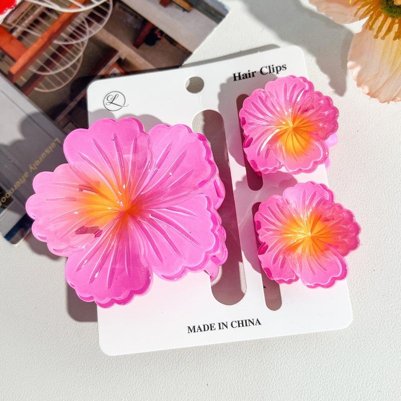 Egg Flower Hair Clip SetBauhinia Flower Back Head Grab Clip Elegant Shark Clip Hair Accessory Headwear