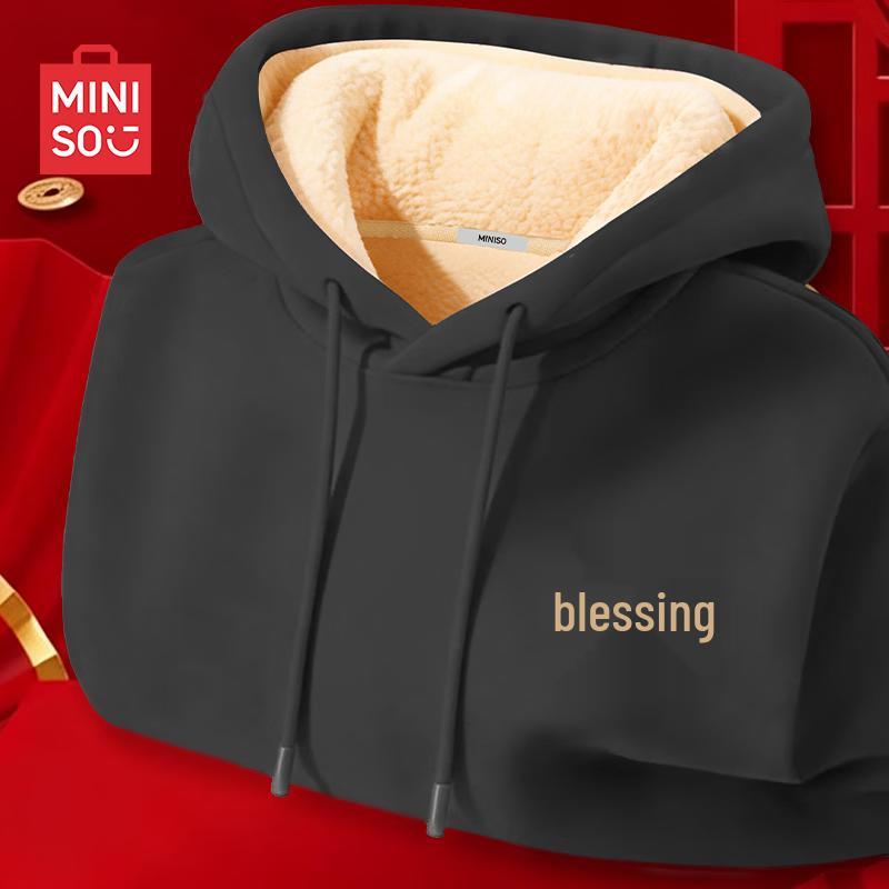 MINISO Unisex Heavyweight Fleece-Lined Hoodie L