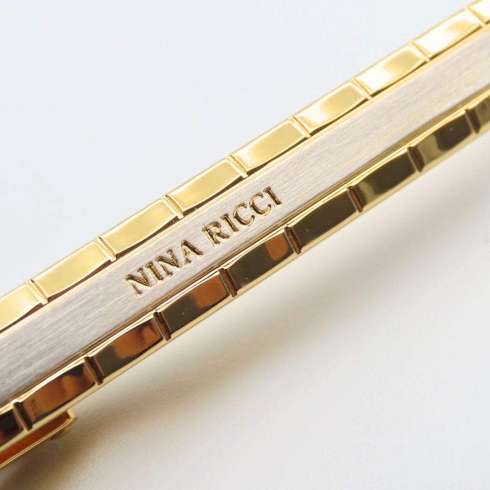 Used NINA RICCI Cuffs Tie Pin Set Metal Gold Silver Suit