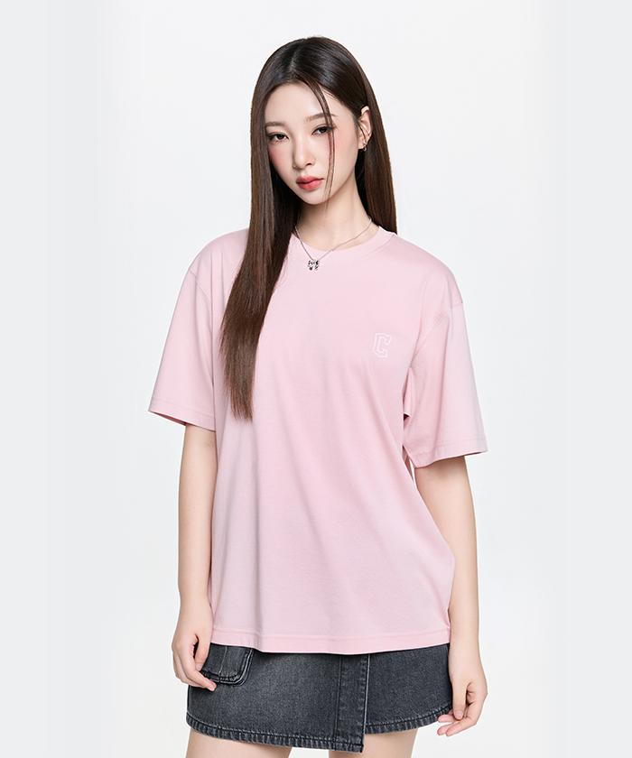 Emelbi Basic Lightweight Oversized Short Sleeve T-Shirt Cle (L.Pink)