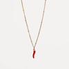 Colorful Enamel Chili Pendant Necklace with Stainless Steel Chain