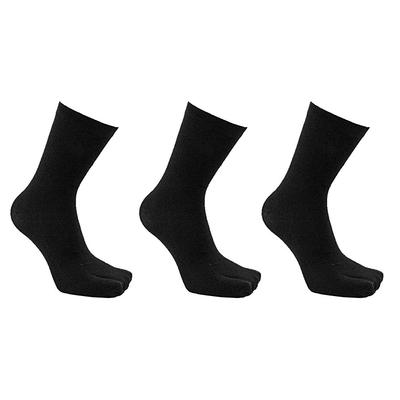 Calcetines Tabi Tobillo Talla Única y [Yesallwas], Longitud, Negro, Juego de 3 Pares, Algodón de Dos Dedos, Todos, Hombres Mujeres