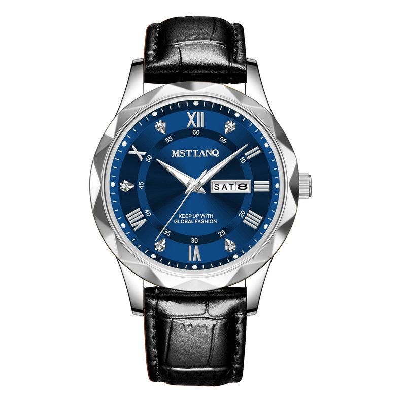 Belt Men'S Watch Men'S Fashion Double Calendar Quartz Watch Counter Same
