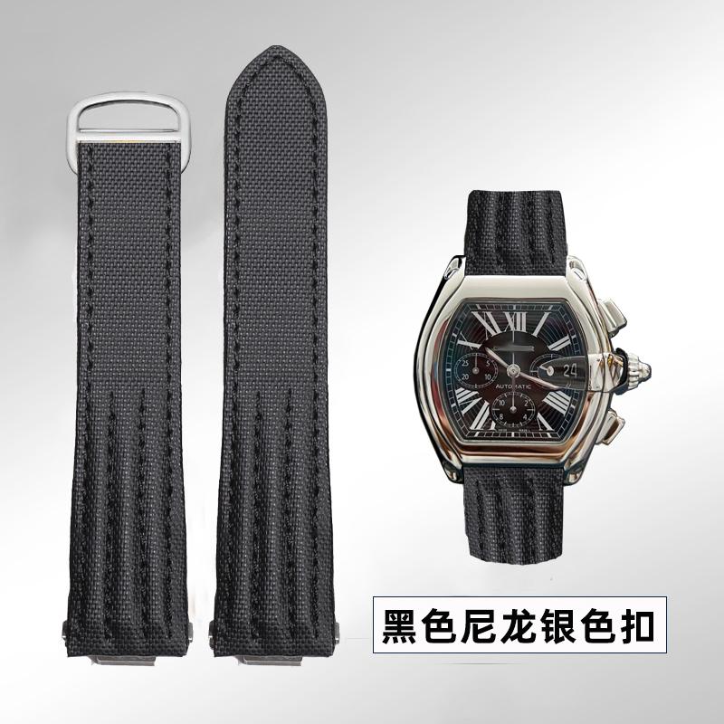 19mm 20mm Pro Cartier Roadster W6206018 W6206017 Řemínek k hodinkám z pravé kůže Pánský Náhradní Řemínek k hodinkám z hovězí kůže Nylonový Pásek na zápěstí
