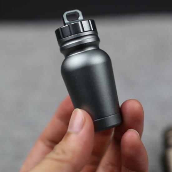 Aluminum Alloy Sealed Bottle Waterproof Capsule Pill Box Outdoor Firstaid Tool