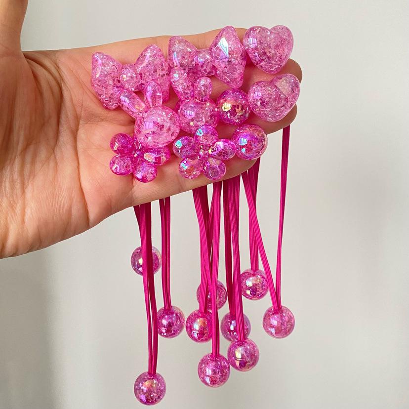 Girls' Cartoon Hair Ties - Colorful Jelly Candy Scrunchies, Elastic Rubber Bands for Kids and Babies, Cute Headwear Accessories.