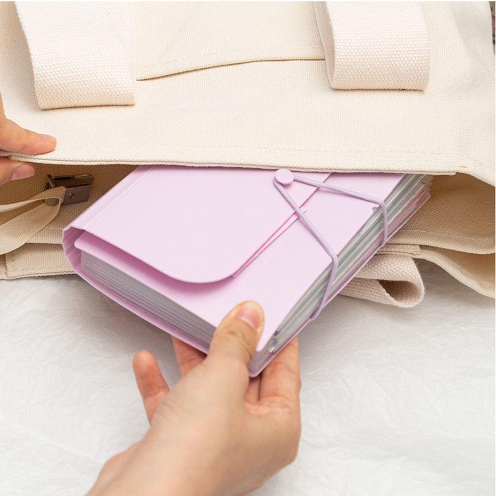 Solid Color A6 Accordion Bag Large-capacity Colorful Paper Holder Vertical Organ Pack  Bill