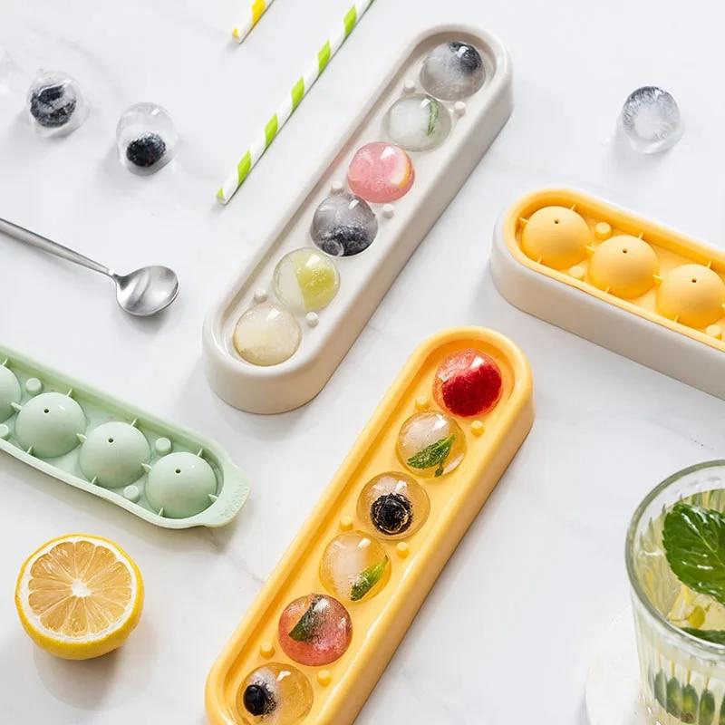 Ice Cube Tray Food Grade Silicone Ice Grid Mold Household with Lid   Candy Bar Kitchen Gadgets In Summer
