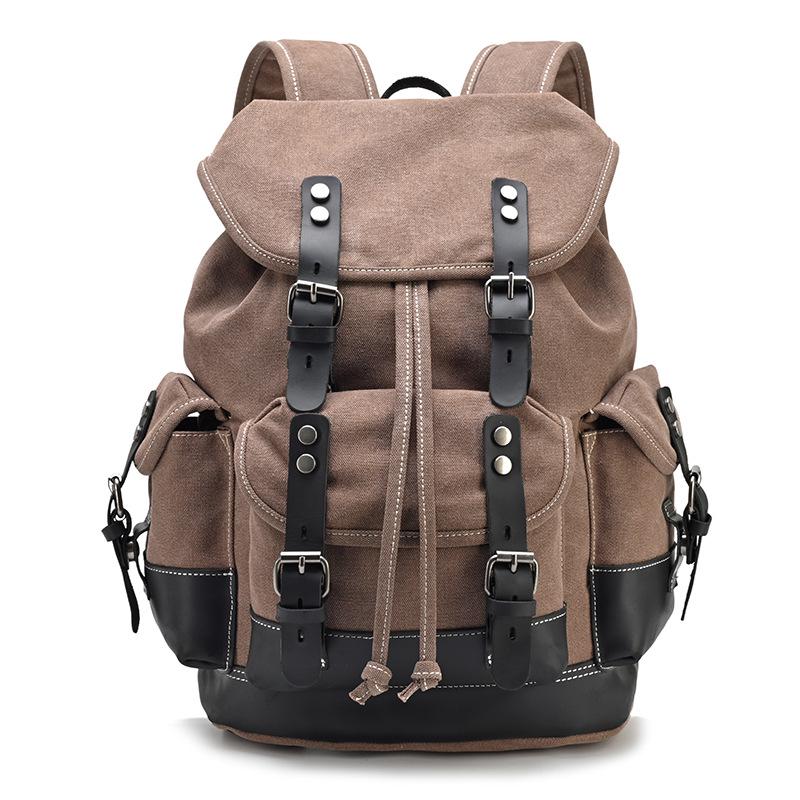 Retro European & American Canvas Travel Backpack - Large Capacity & Convenient for Mountaineering