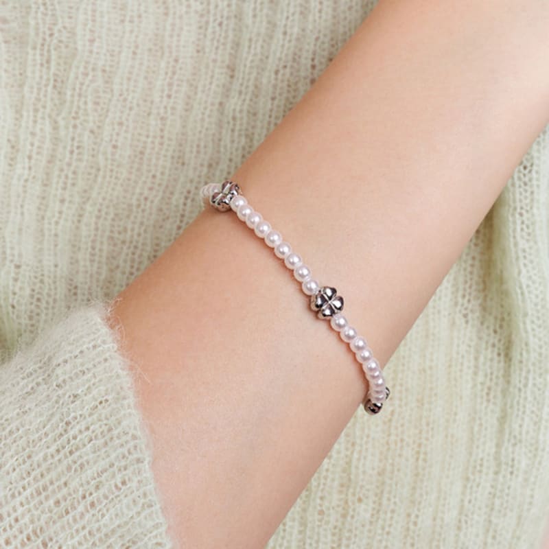 

ENGBROX happiness clover pearl bracelet gold