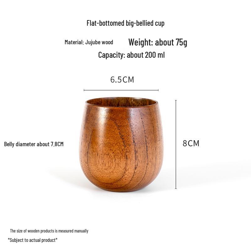 Japanese High-Temperature Resistant Jujube Wood Tea Mug