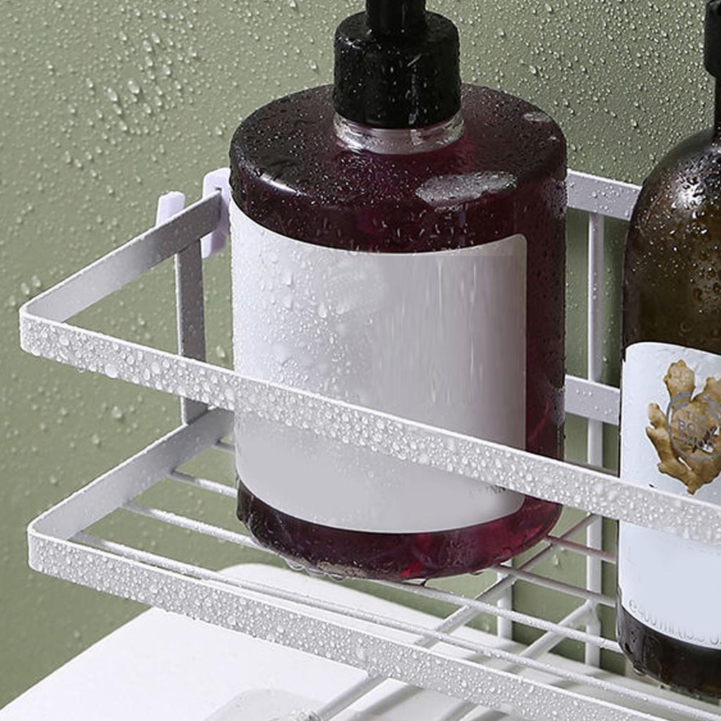 Toilet Shelf Thickening Waterproof Large Capacity Nail Free Installation Iron Over Toilet Bathroom