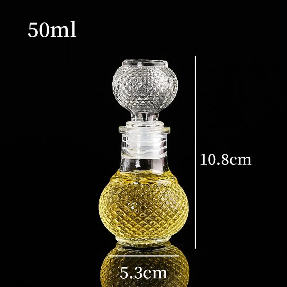 1Pcs 50ml Mini Glass Alcohol Liquor Bottles With Screw Cap Small Empty Spirit Whisky Wine Bottle Whiskey Decanter Bottles