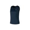 Asics Solid Color Small Logo Knit Pullover Breathable Round Neck Running Sports Vest Women Tops Deep-Blue 2012C699-405