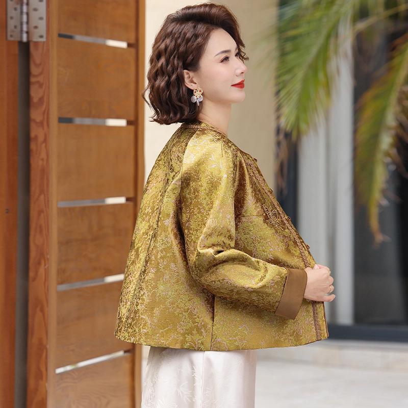 Mom's Spring New Chinese-Style Dignified & Elegant Cardigan for Middle-Aged and Elderly Women